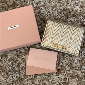 COPY - Small Leather Miu Miu Gold wallet